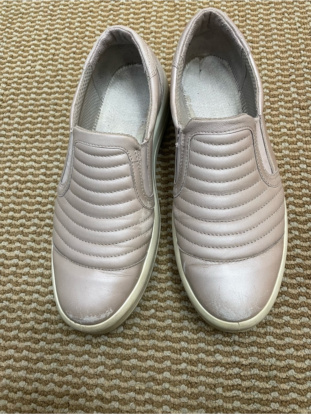 Ecco Quilted Slip-On Mules - Light Pink